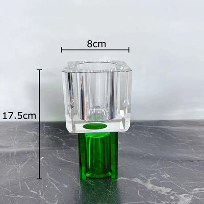 DecorBites™ Crystal Glass Vase with Artificial Flowers, Modern Home Decor