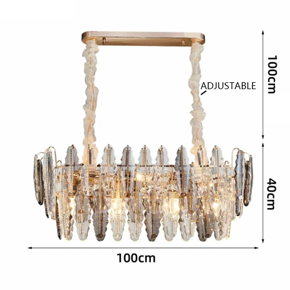 Crystal Leaf Chandelier 150cm Duplex Design