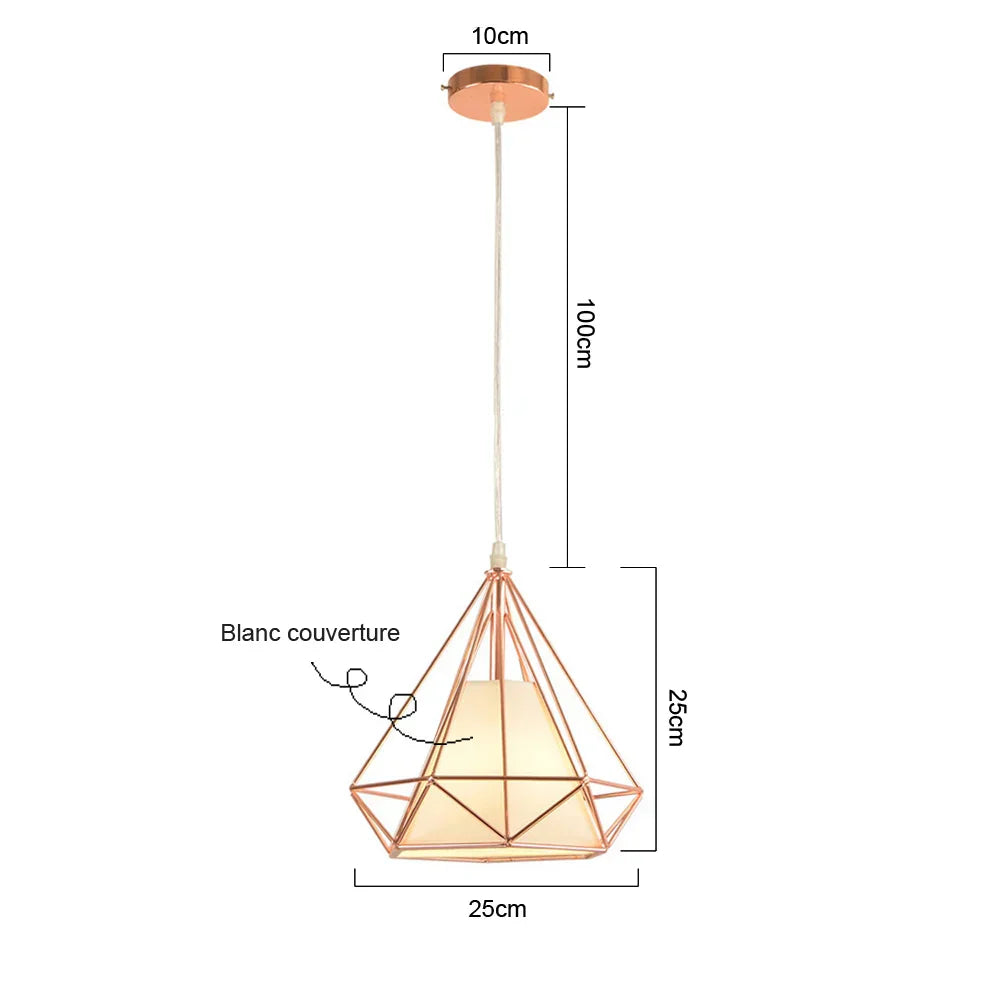 Gold Industrial Pendant Light Adjustable Height
