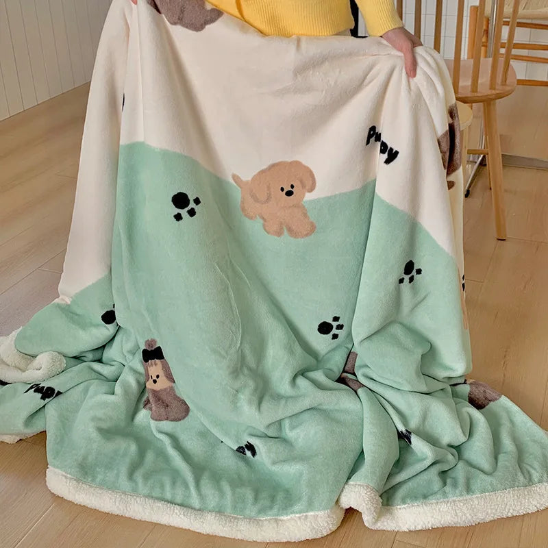 Cartoon Plush Sofa Blanket