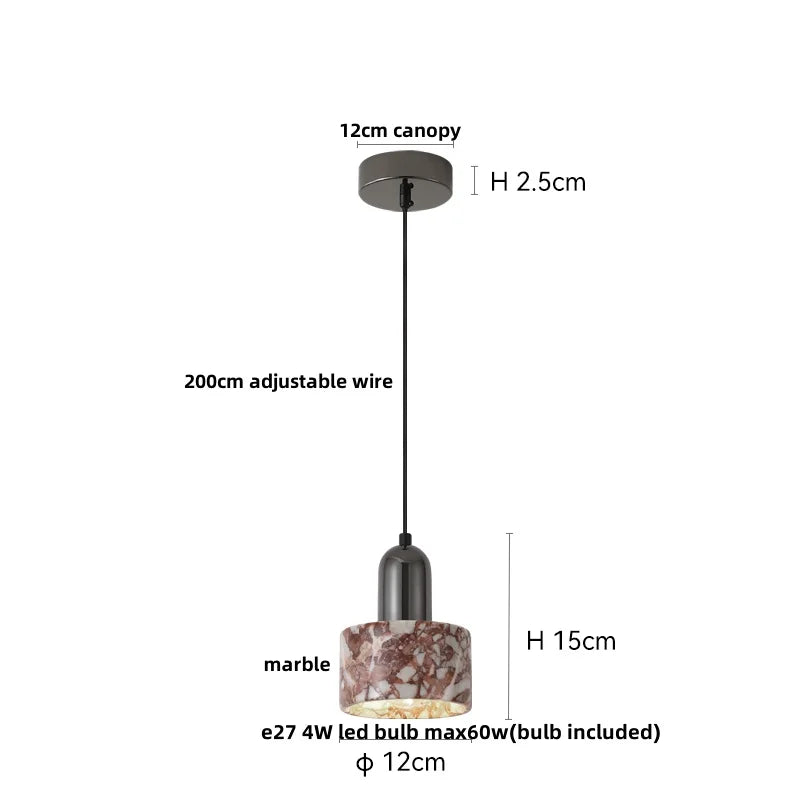 DecorBites™ Copper Yellow LED Pendant Light Fixture for Dining Room and Kitchen