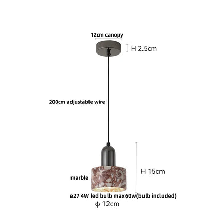 DecorBites™ Copper Yellow LED Pendant Light Fixture for Dining Room and Kitchen