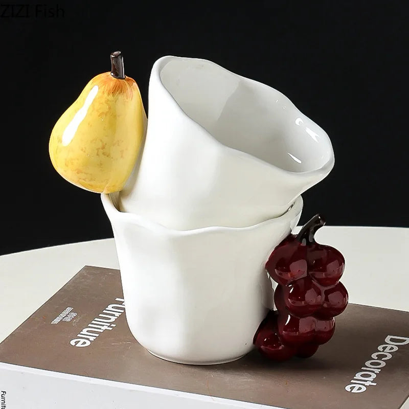 DecorBites™ Fun Fruits Ceramic Mug Lemon/grape Dining Coffee Afternoon Tea Cup