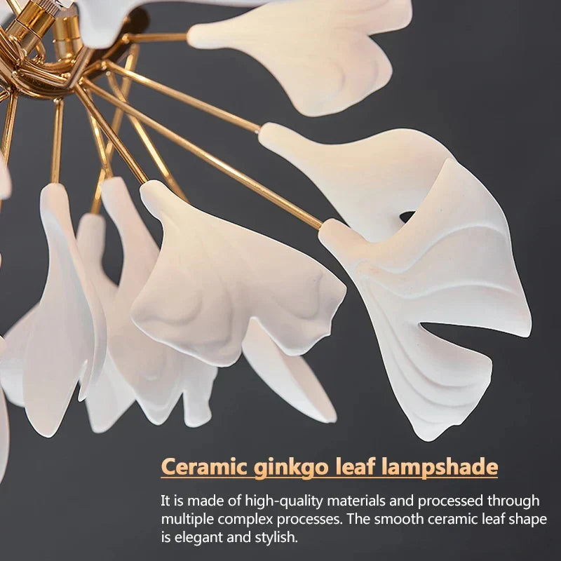 Golden Ceramic Branch Chandelier