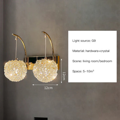 DecorBites™ Crystal Wall Sconce | Modern Designer Copper Wall Lamp for Home Decor Lighting