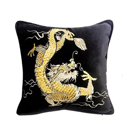 DecorBites™ Dragon Velvet Pillow Cover 48x48 Pink Outdoor Decor for Couch Bed