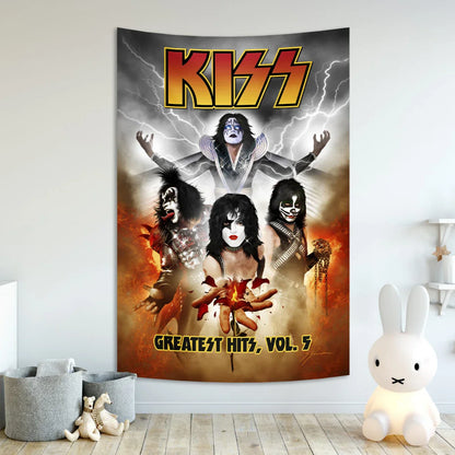 DecorBites™ KISS Band Canvas Tapestry Wall Art Decor for Living Room & Bedroom
