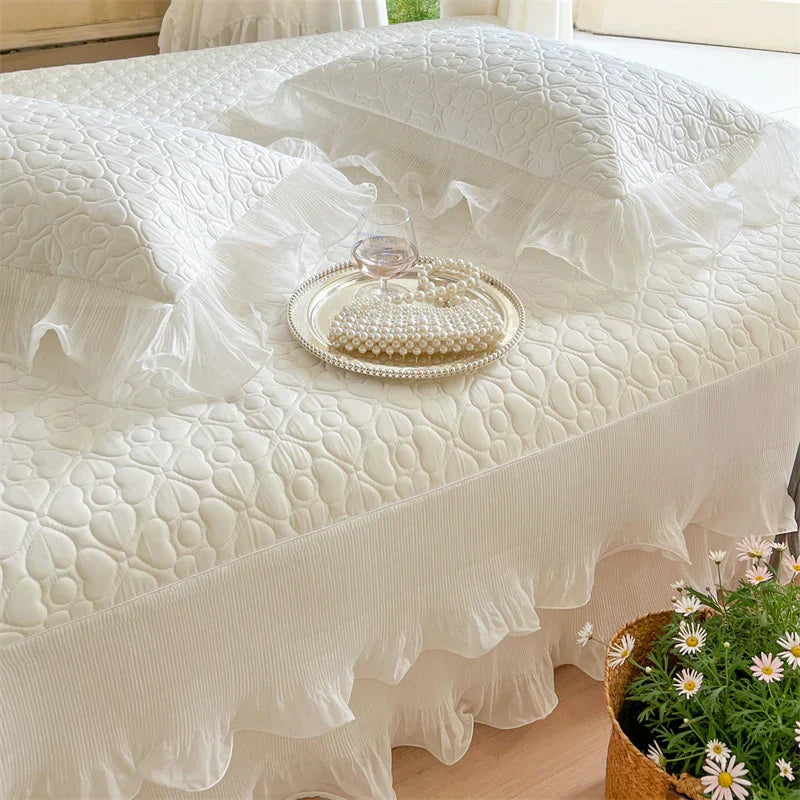 Ice Silk Quilted Bed Skirt