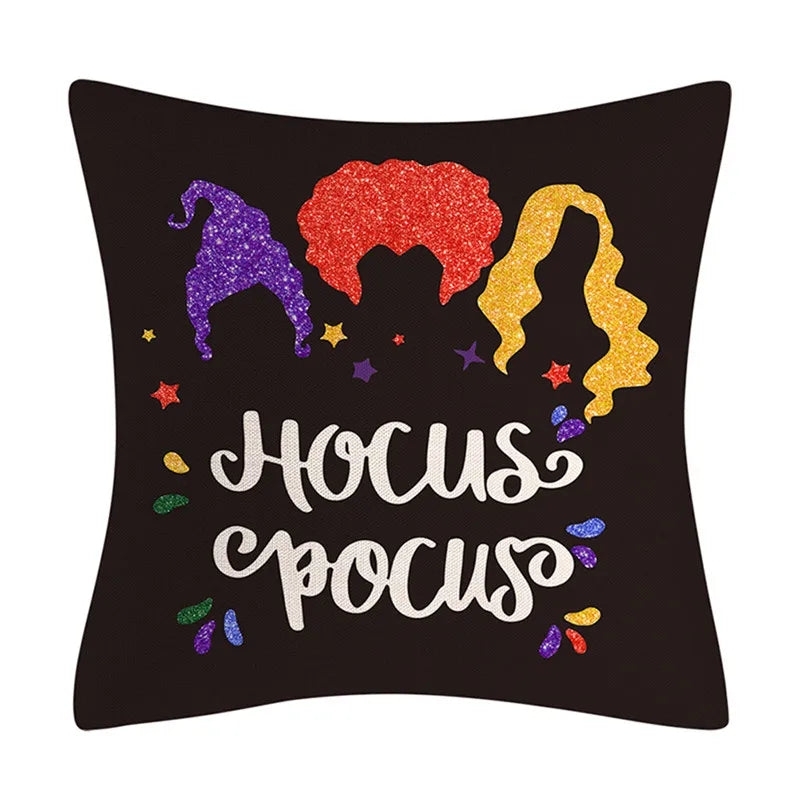 Linen Trick Treat Cushion Cover