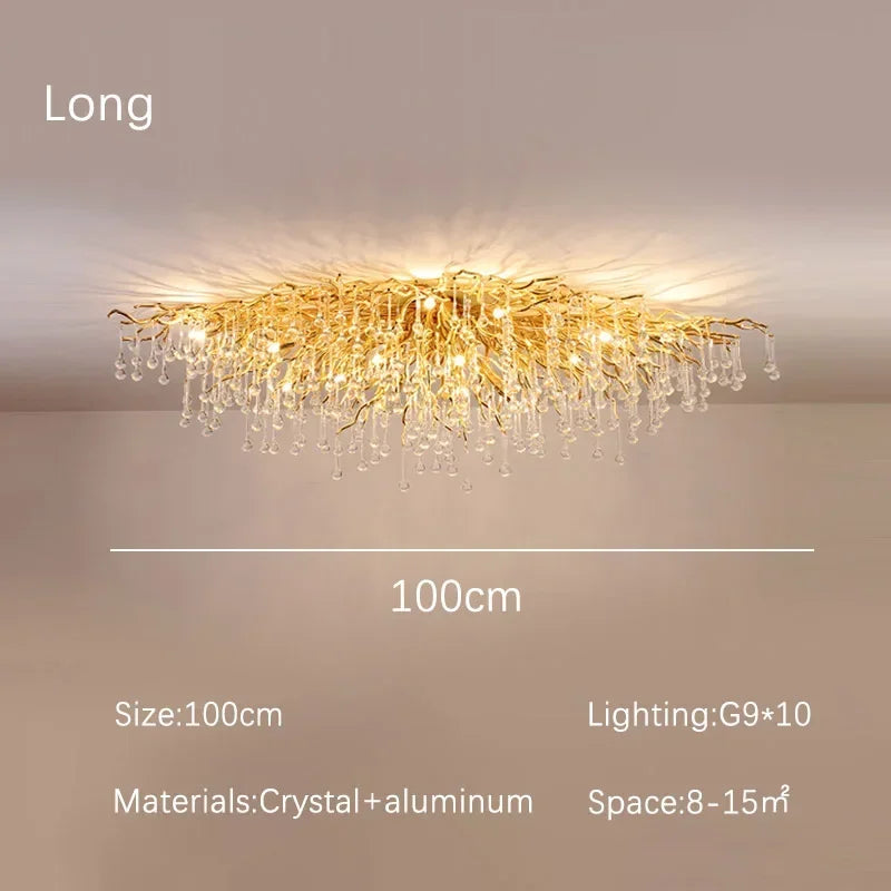 DecorBites™ Gloss Light Luxury Crystal Ceiling Chandelier for Living Room & Dining Room
