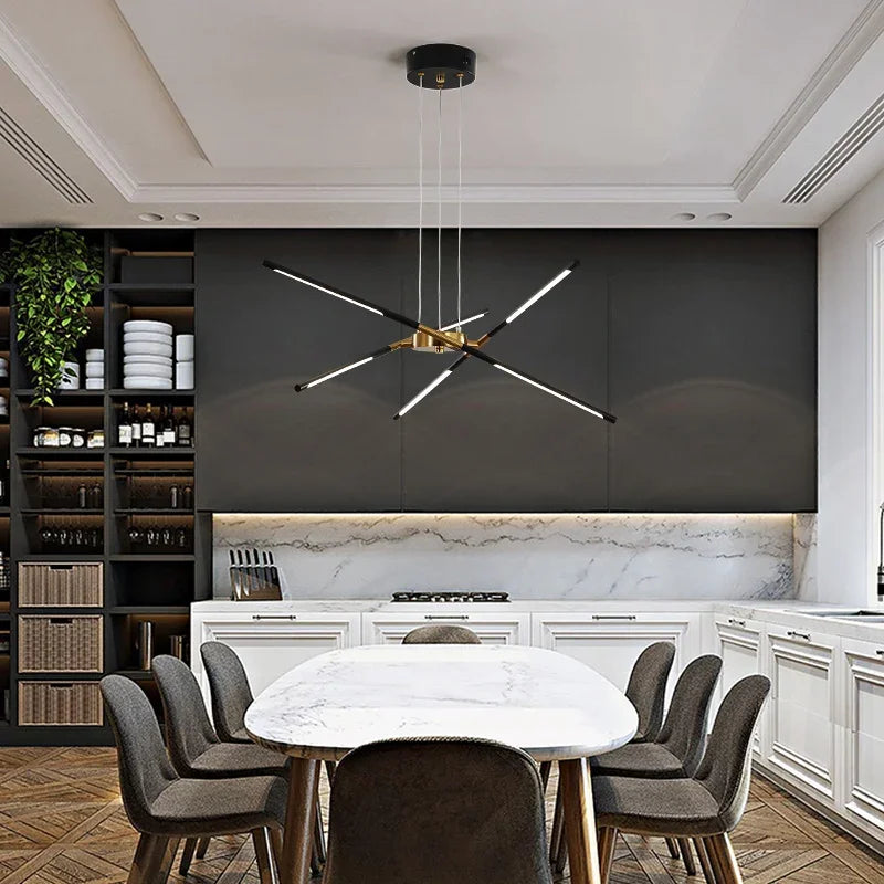 Black Gold Pendant Lamp 12-Head Dimmable