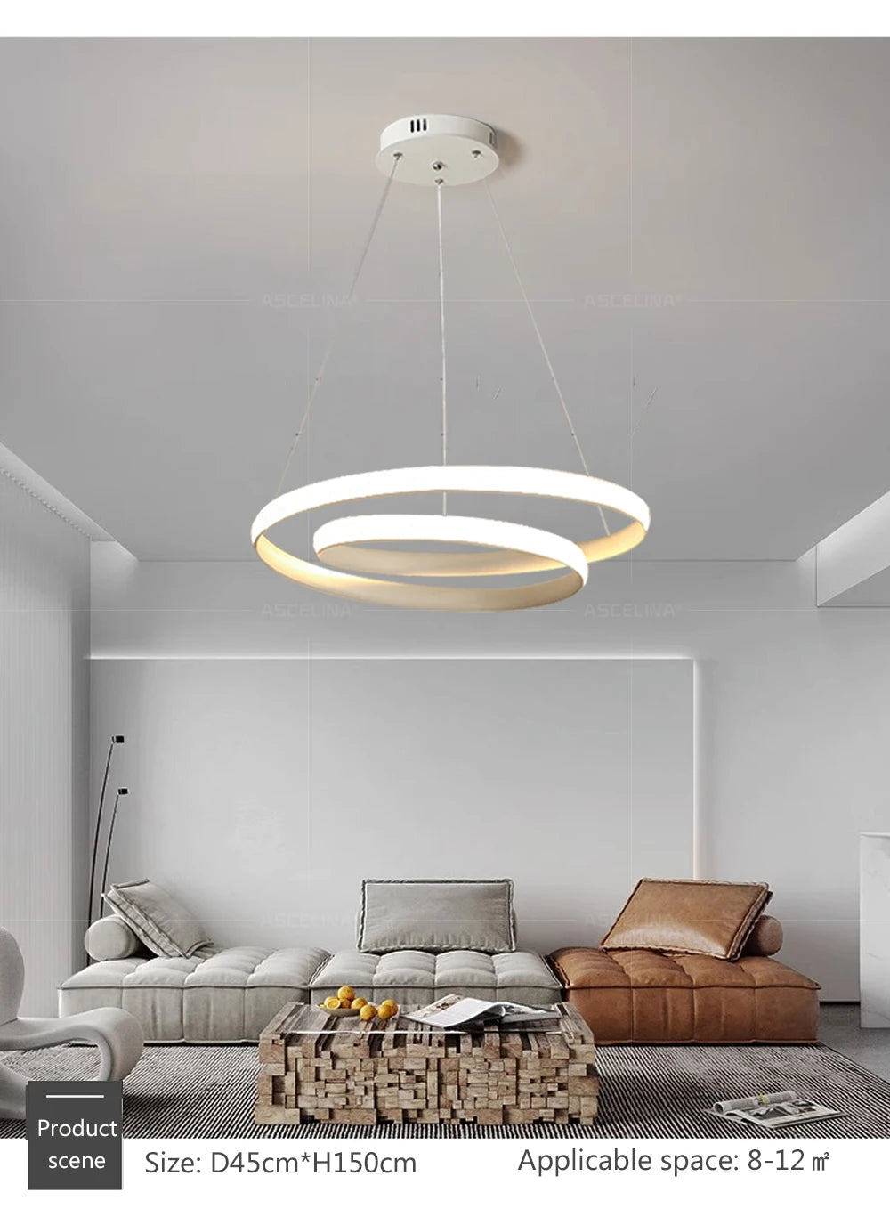 Black Double-Ring Pendant