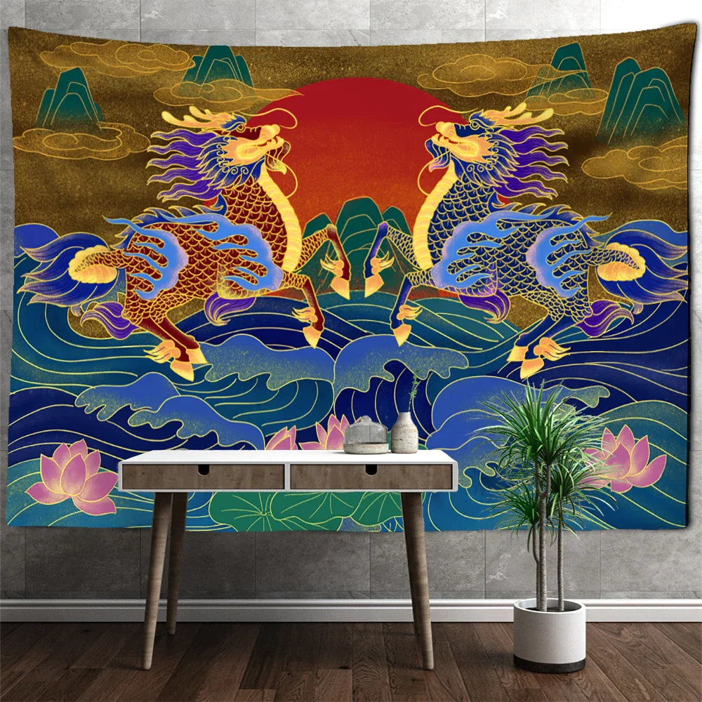 Dragon Totem Polyester Wall Tapestry 200x150cm