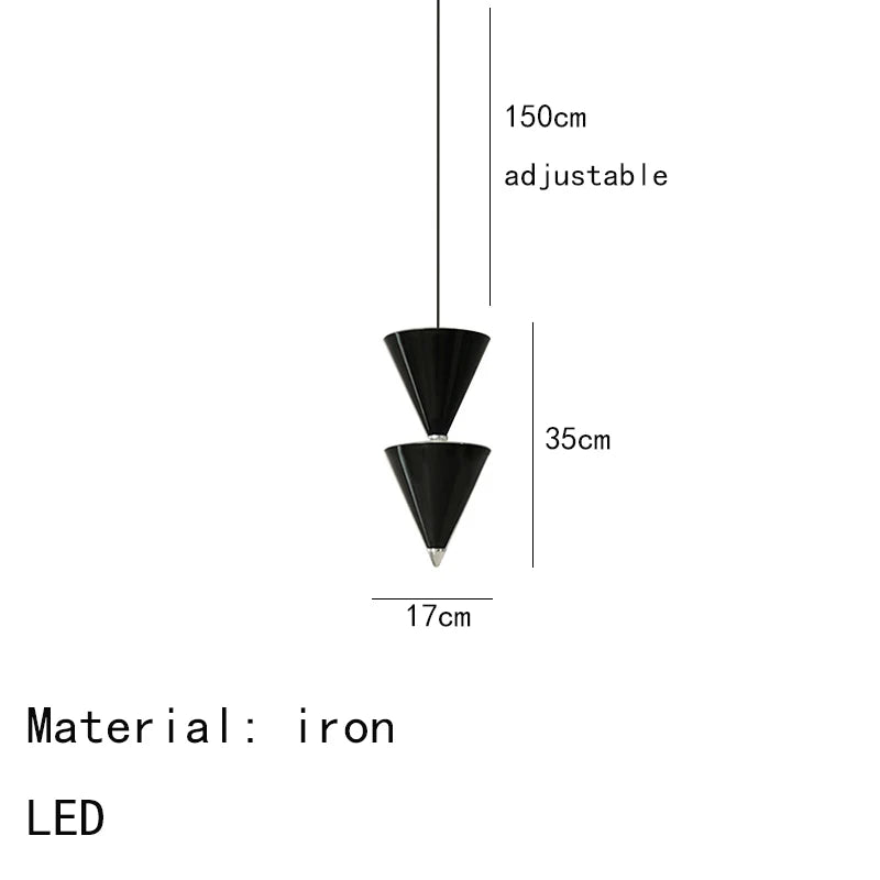 DecorBites™ Gold Black Cone LED Pendant Lamp for Stylish Home and Shop Lighting