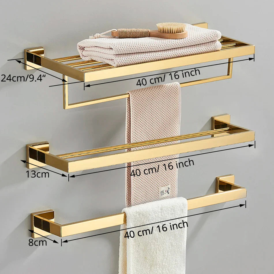 Gold Copper Bath Set