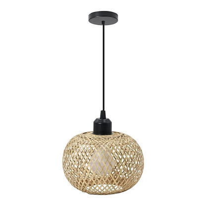 DecorBites™ Bamboo Pendant Light Handmade Rattan