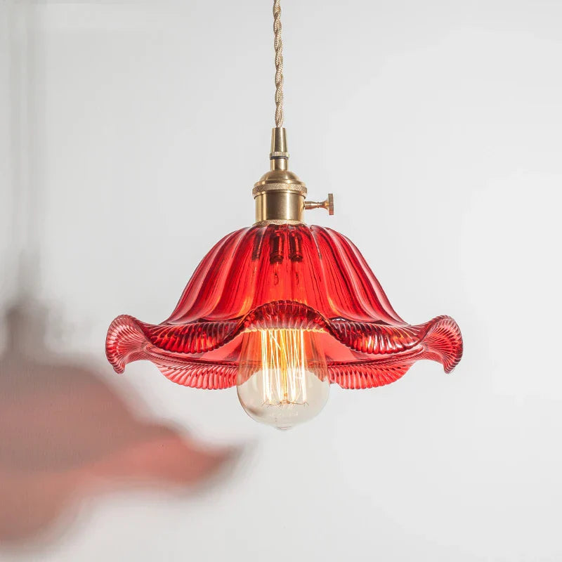 DecorBites™ Glass Industrial Pendant Light: Loft Style Fixture with Copper Socket for Home Decor