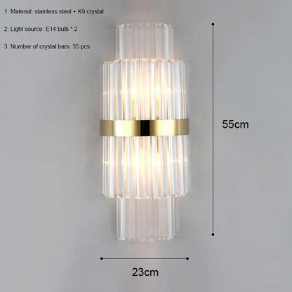 DecorBites™ Crystal LED Wall Lamp Modern Luxury Light Gold Sconces for Living Room Bedroom