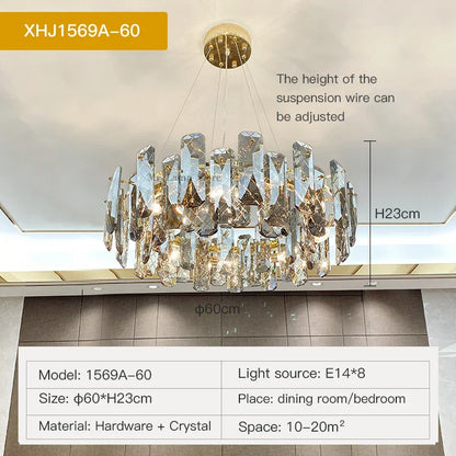 DecorBites™ Crystal LED Chandelier for High-end Living Spaces