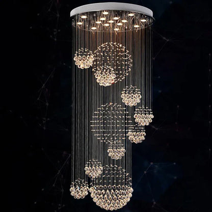 DecorBites™ Crystal LED Chandelier for Large Villa Ceiling Lights & Elegant Home Decor