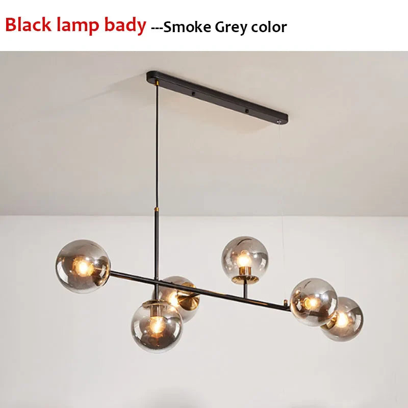 Nordic Long Bar Glass Globe Pendant Light