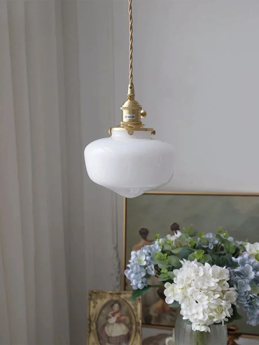 DecorBites™ Glass Shade LED Pendant Lamp: Modern Minimalist Lighting for Bedroom, Kitchen, and Bar