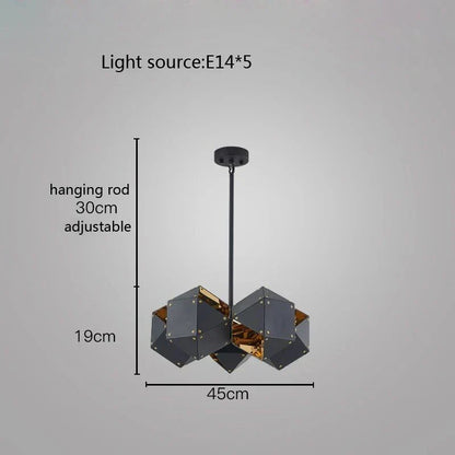 DecorBites™ Cube LED Pendant Light: Art Deco Hanging Lamp for All-Match Style