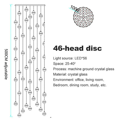DecorBites™ Crystal Ball LED Chandelier for Modern Living Room & Bedroom décor