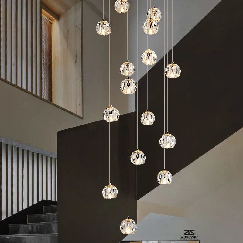 DecorBites™ Crystal Stair Football Shaped Chandelier with G9 Lights