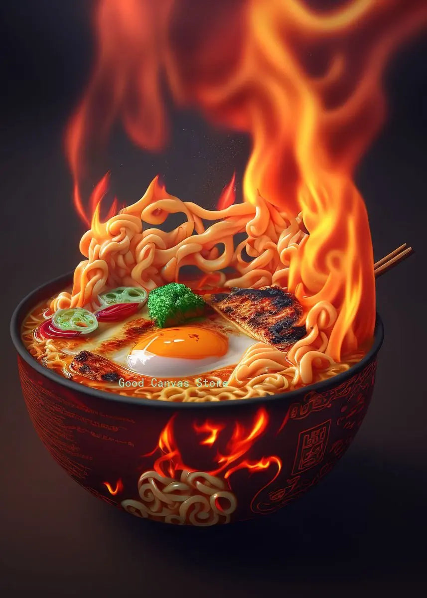 Neon Food Canvas Art