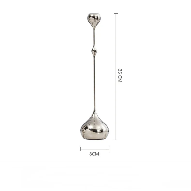DecorBites™ Gold Geometric Water Drop Candlestick Holder Desktop Storage Wedding Centerpieces