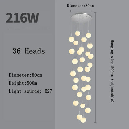 Nordic Glass Staircase Chandelier Pendant Light