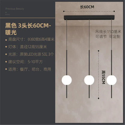 DecorBites™ Glass Ball LED Ceiling Chandelier for Home Decor and Lighting