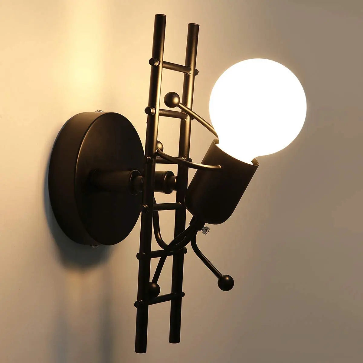 DecorBites™ Little Man LED Wall Light: Modern, Simple, Creative Design for Children's Bedroom