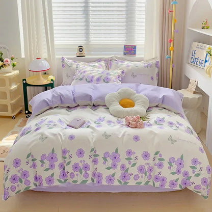 DecorBites™ Cotton Printed Bedding Set: Cozy, Breathable, All Seasons Comforter Set