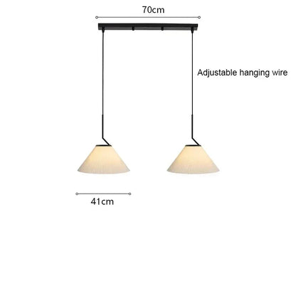 DecorBites™ Cream LED Pendant Light Nordic Pleated Chandelier for Home Decoration