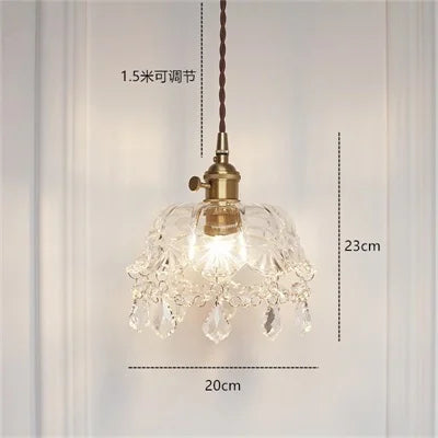 DecorBites™ Green Glass LED Hanging Light Fixture Copper Socket Modern Pendant Lamp