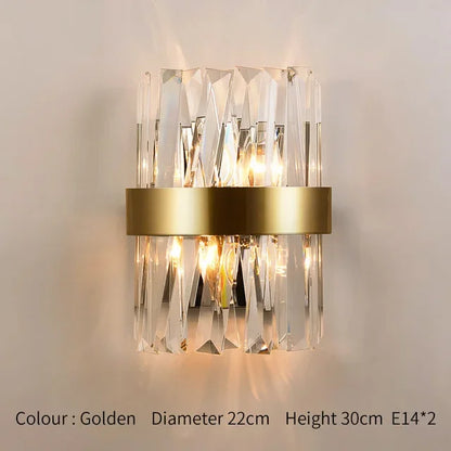 DecorBites™ Gold Crystal Wall Lights: Elegant LED Sconce for Bedroom, Living Room & Bathroom