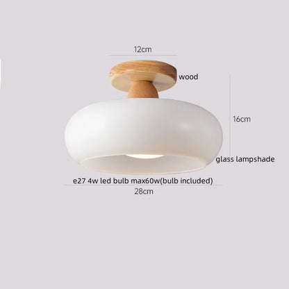 DecorBites™ Cotton Shape LED Ceiling Lamp - Cream. Nordic Style, Hallway Balcony Porch Light.