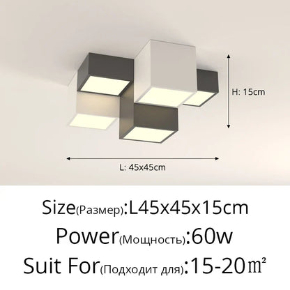 DecorBites™ Geometric Chandelier: Minimalist Modern Luxe Black White Bedroom Lamp