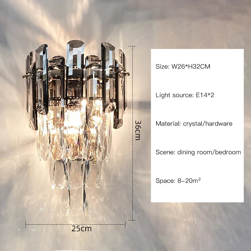 DecorBites™ Crystal Gold LED Wall Sconce - Modern Luxury Wall Lamp for Living Room Bedroom Stairs