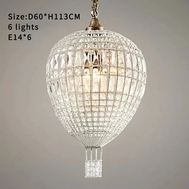 DecorBites™ French Balloon Crystal Pendant Lights for Luxury Home Decor
