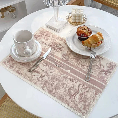 DecorBites™ Cotton Linen Place Mat Set - Tableware Cushion for Kitchen Dining