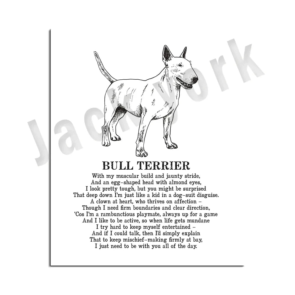 DecorBites™ Dog Breeds Poster: Chinese Crested, Chesapeake Retriever, Brussels Griffon, + More