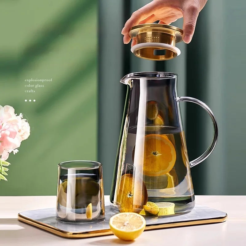 DecorBites™ Glass Juice Kettle Set - Large Capacity, High Temp Resistant, Nordic Style