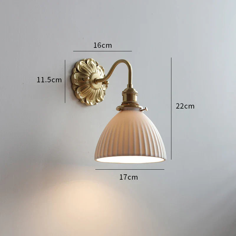 Green Glass Wall Lamp Copper Base Vibrant Hue
