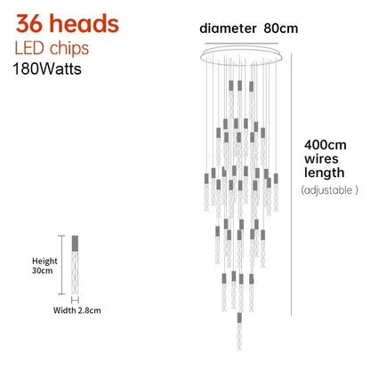 DecorBites™ Crystal LED Pendant Light: Luxury Lighting Fixture for Living Room, Bedroom, Hotel & Shop