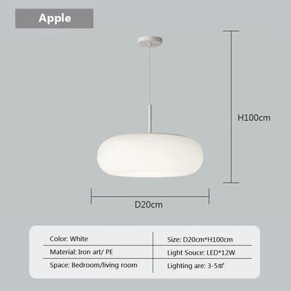 DecorBites™ Cream Apple LED Pendant Light for Cozy Illumination in Home Décor