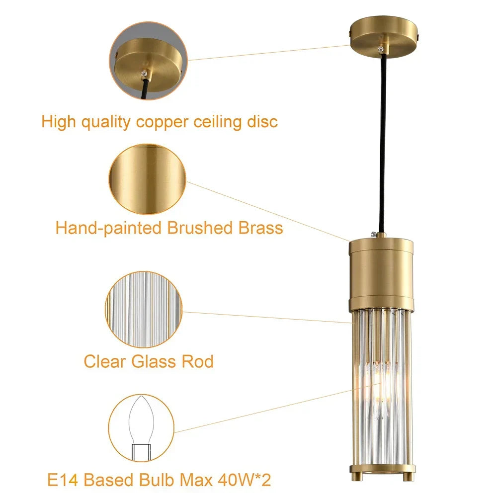 DecorBites™ Glass Shade Pendant Lights for Kitchen Island & Dining Room