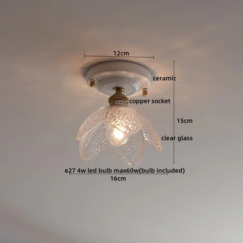Glass Copper Ceiling Light